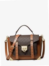 Michael Kors MANHATTAN MEDIUM LEATHER AND LOGO SATCHEL